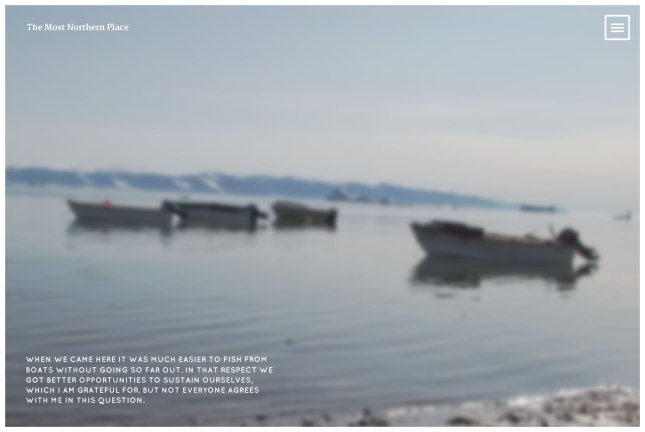 Screenshot of the interactive documentary "The Most Northern Place"